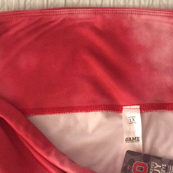 NWT Game OSU Ohio State University Red White Tie Dye Leggings Tights Ath… - Picture 12 of 15